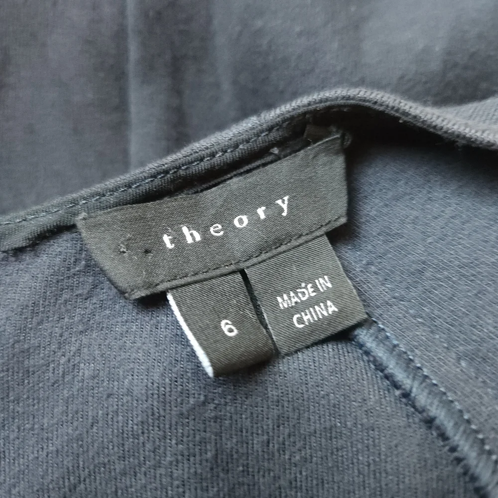 Theory Gray V-Neck Sheath Dress - Picture 3 of 5